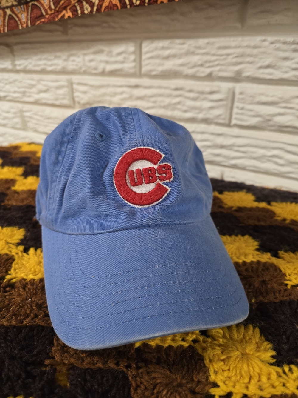 American Needle Light Blue Cubs Baseball Hat with Red Logo